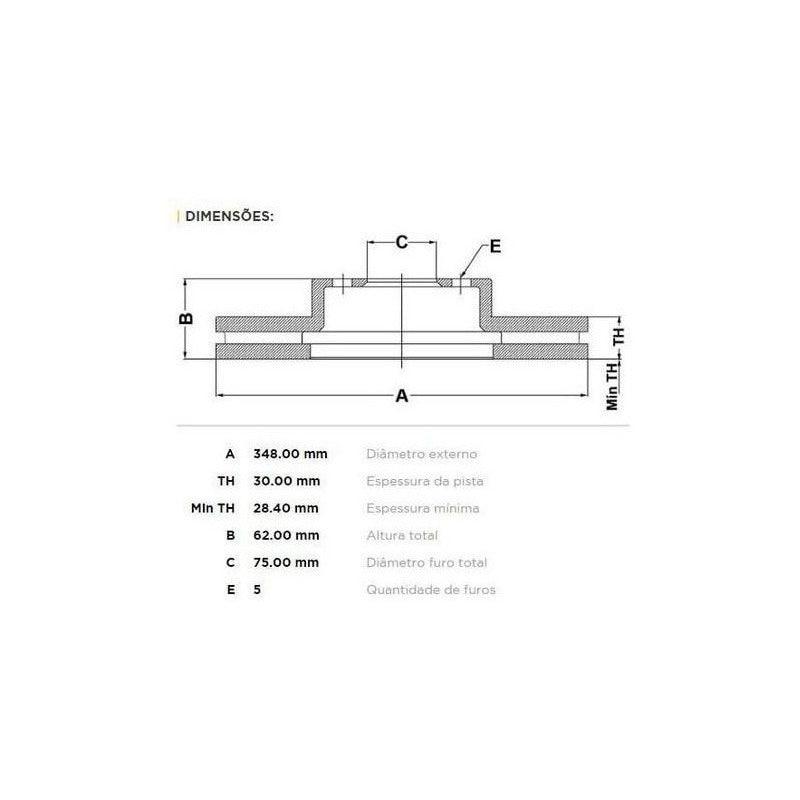 Disco Dianteiro Bmw X6 Xdrive 35i 2008 A 2019 (348mm) - Par - NPX Imports