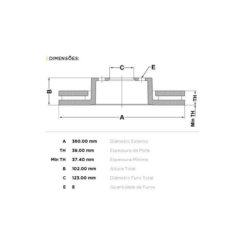 Disco Freio Dianteiro Dodge Ram 2500 2009 A 2012 - NPX Imports