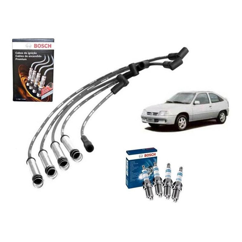 Jogo 4 Velas + Cabo Bosch Kadett 2.0 98cv Gasolina 91 A 97 - NPX Imports