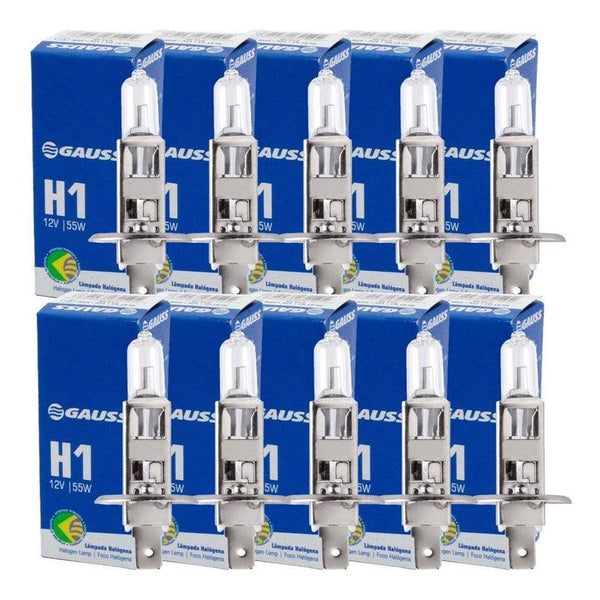 Kit C/ 10 Lâmpadas Automotivas Gauss H1 55w Halógena 12v H-1 - NPX Imports