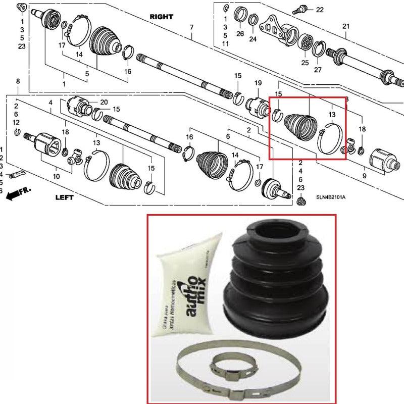 Kit Coifa Homocinetica Lado Do Cambio Honda Fit 2003 A 2008 - NPX Imports