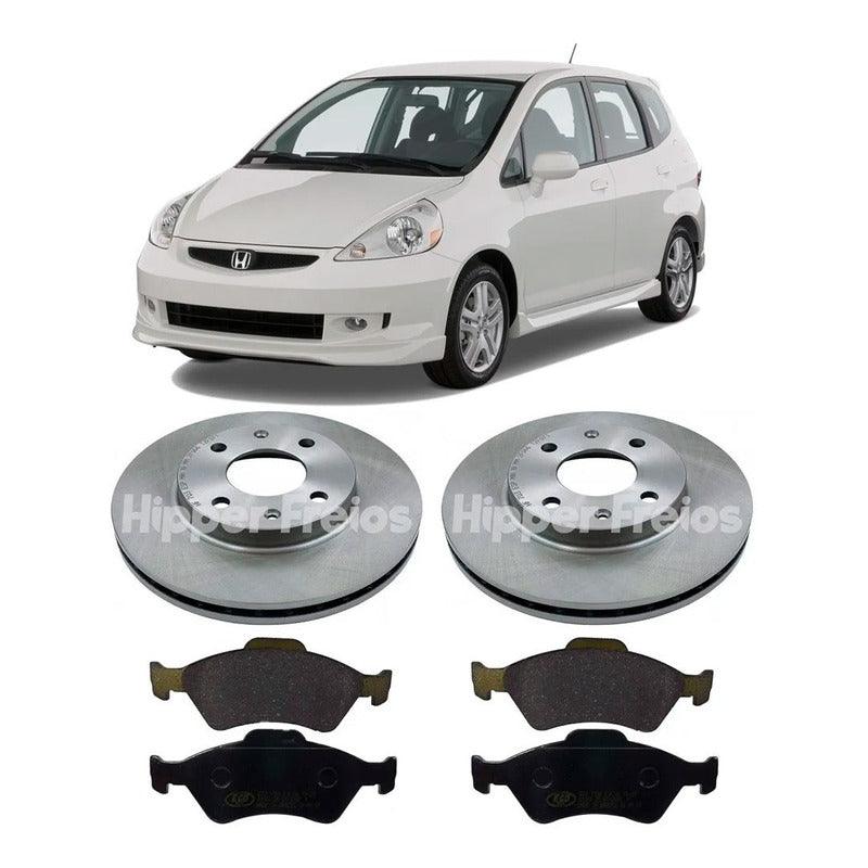 Kit Freio Disco + Pastilha Honda Fit 1.4 1.5 16v 2004 2005 2006 2007 2008 - NPX Imports