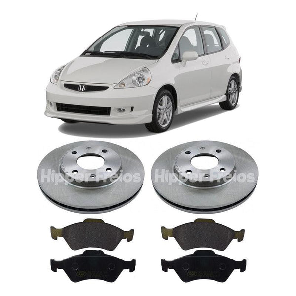 Kit Freio Disco Pastilha Honda Fit 2004 2005 2006 2007 2008 - NPX Imports