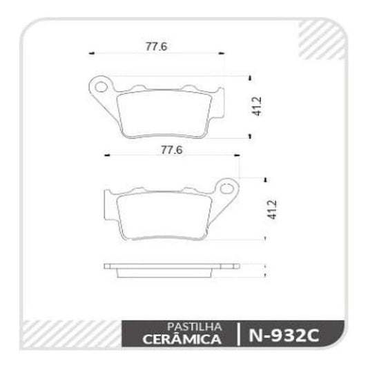 Pastilha Freio Ceramica Traseira Bmw F 800 Gs Cobreq N932c - NPX Imports