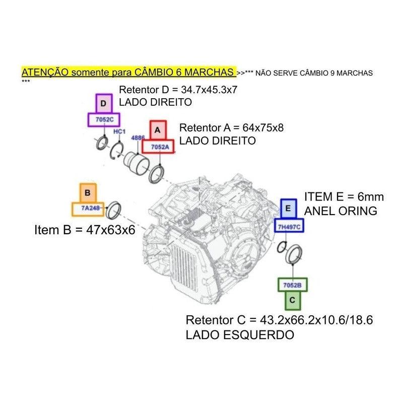 Retentor Do Cambio Freelander 2 Evoque Mk047a3 47x63x6 - NPX Imports